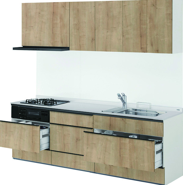 LIXIL リシェル 2550 I型 基本プラン グループ1 シンク下 スライドストッカー  人造大理石ワークトップ