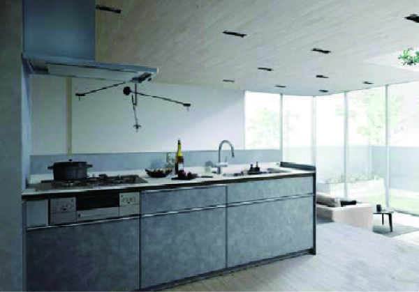 LIXIL シエラＳ 2550 I型 スライドストッカープラン 扉グループ２　人大グループ２　スリム取手　レンジフードASRタイプシルバー