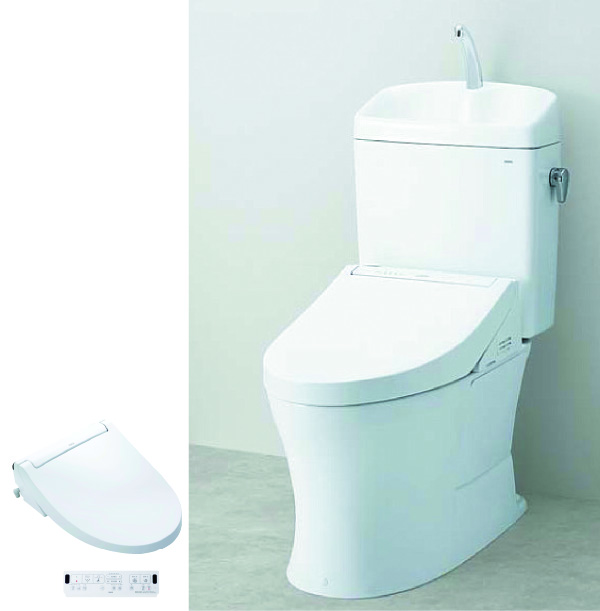 TOTO ピュアレスト QR  手洗有　ウォシュレット：LIXIL KAシリーズ CW-KA31