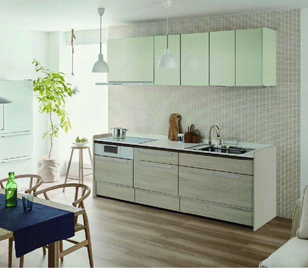 LIXIL ノクト 2550 I型 基本プラン レンジフードASRタイプ 人造大理石ワークトップ スリム取手 扉グループ2